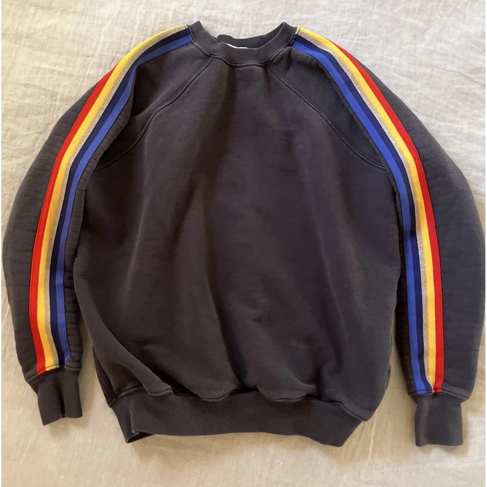 Spiritual Gangster Rainbow Sleeves Sweatshirt Womens XS Classic Crew
